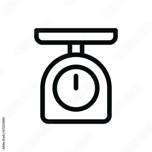Kitchen scale isolated icon, mechanical food scales outline vector icon with editable stroke