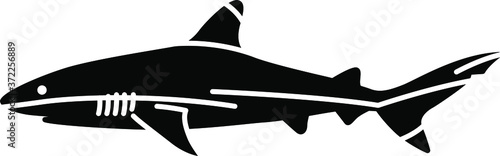 An icon illustration of a Black Tip Reef Shark