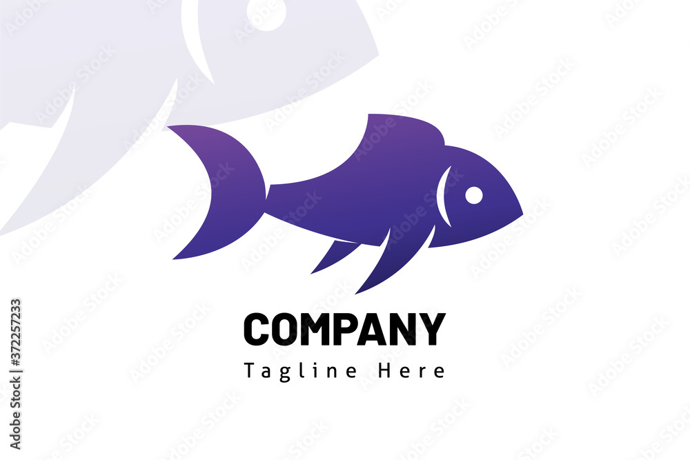 Obraz premium logo fish icon illustration gradient