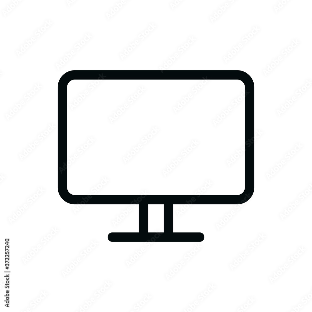 LCD monitor isolated icon, pc display linear icon, computer screen outline vector icon with editable stroke LCD monitor isolated icon, pc display linear icon, computer screen outline vector icon with editable stroke