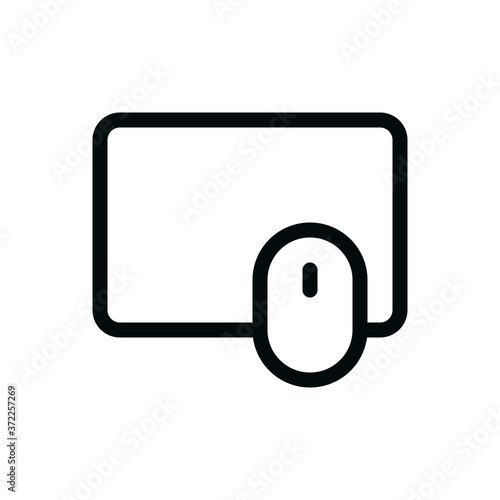 Φωτογραφία PC Mouse pad isolated icon, computer mousepad outline vector icon with editable