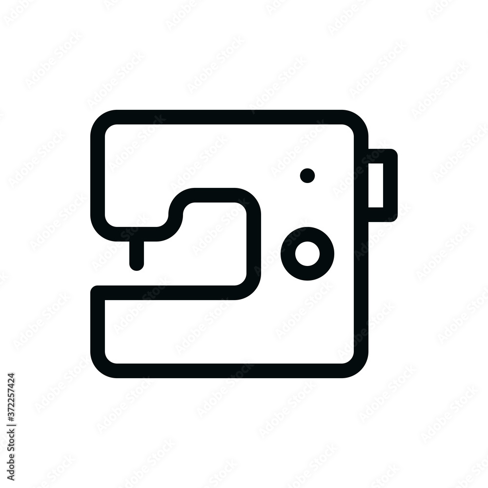 Sewing machine isolated icon, clothing industry vector icon with editable stroke Sewing machine isolated icon, clothing industry vector icon with editable stroke