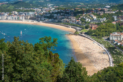 Wallpaper Mural Aerial view of San Sebastian, Donostia, Spain on a beautiful summer day. Torontodigital.ca