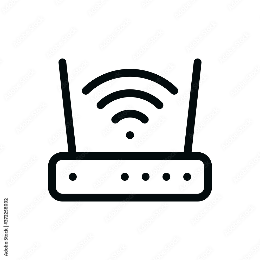 Wifi router isolated icon, wlan modem outline vector icon with editable  stroke Stock-vektor | Adobe Stock