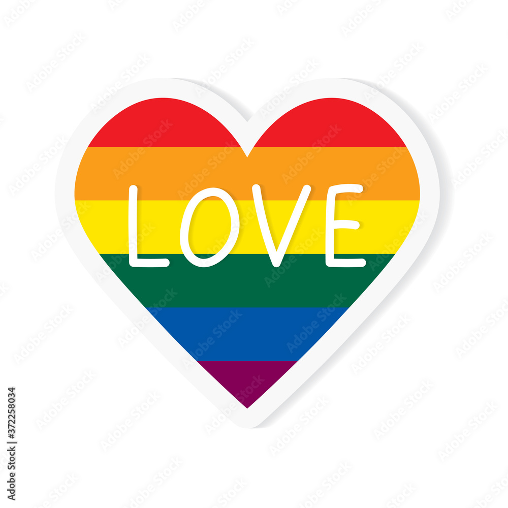 Fototapeta premium love heart LGBT flag concept - vector illustration