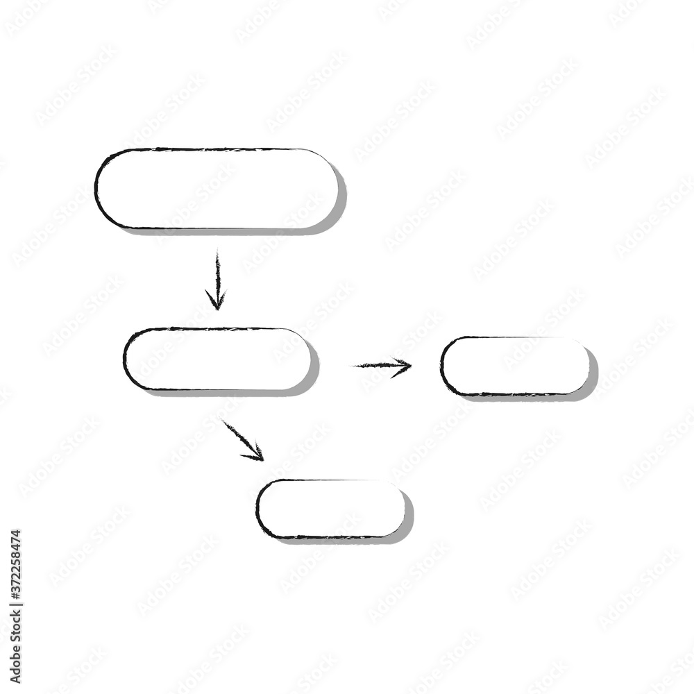 Graphic diagram, organizational chart. Hand drawn of mind map or flow chart with space for your text. Isolated on white background . Graphic diagram, organizational chart. Hand drawn of mind map or flow chart with space for your text. Isolated on white background .