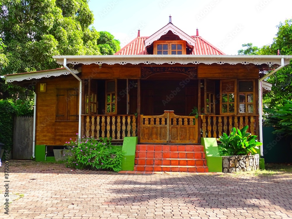 Fototapeta premium Seychelles, Indian Ocean, Mahe Island, city of Victoria, typical house