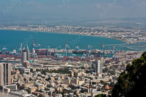 A panoramic bird's eye view of Haifa.