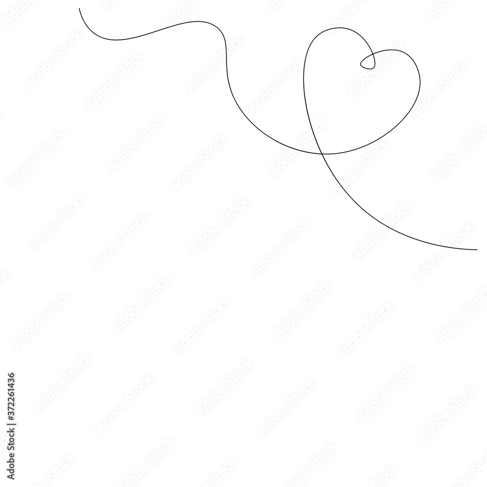 Love heart continuous one line drawing. Vector illustration Love heart continuous one line drawing. Vector illustration