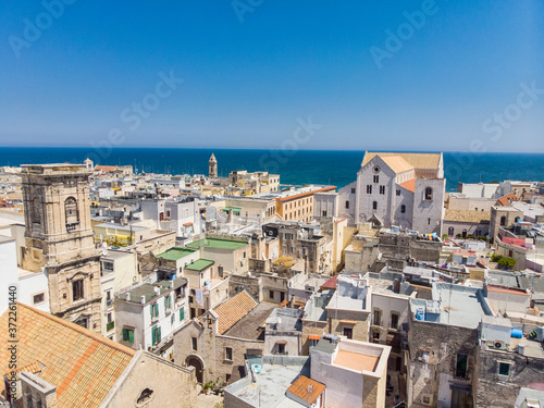 Panoramic view of Bari vecchia. Apulia, Italy. aerial view of Bari old town in a sunny day