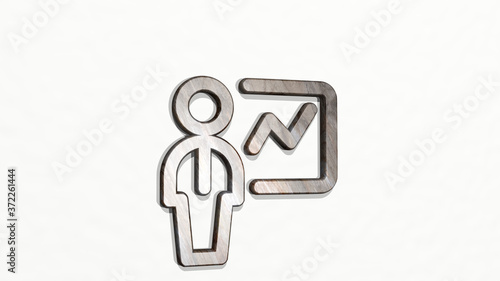 SINGLE MAN STATICS 3D icon on the wall, 3D illustration for background and isolated