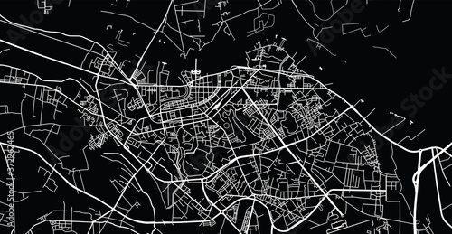 Vector aerial city road map of Hai Phong, Vietnam