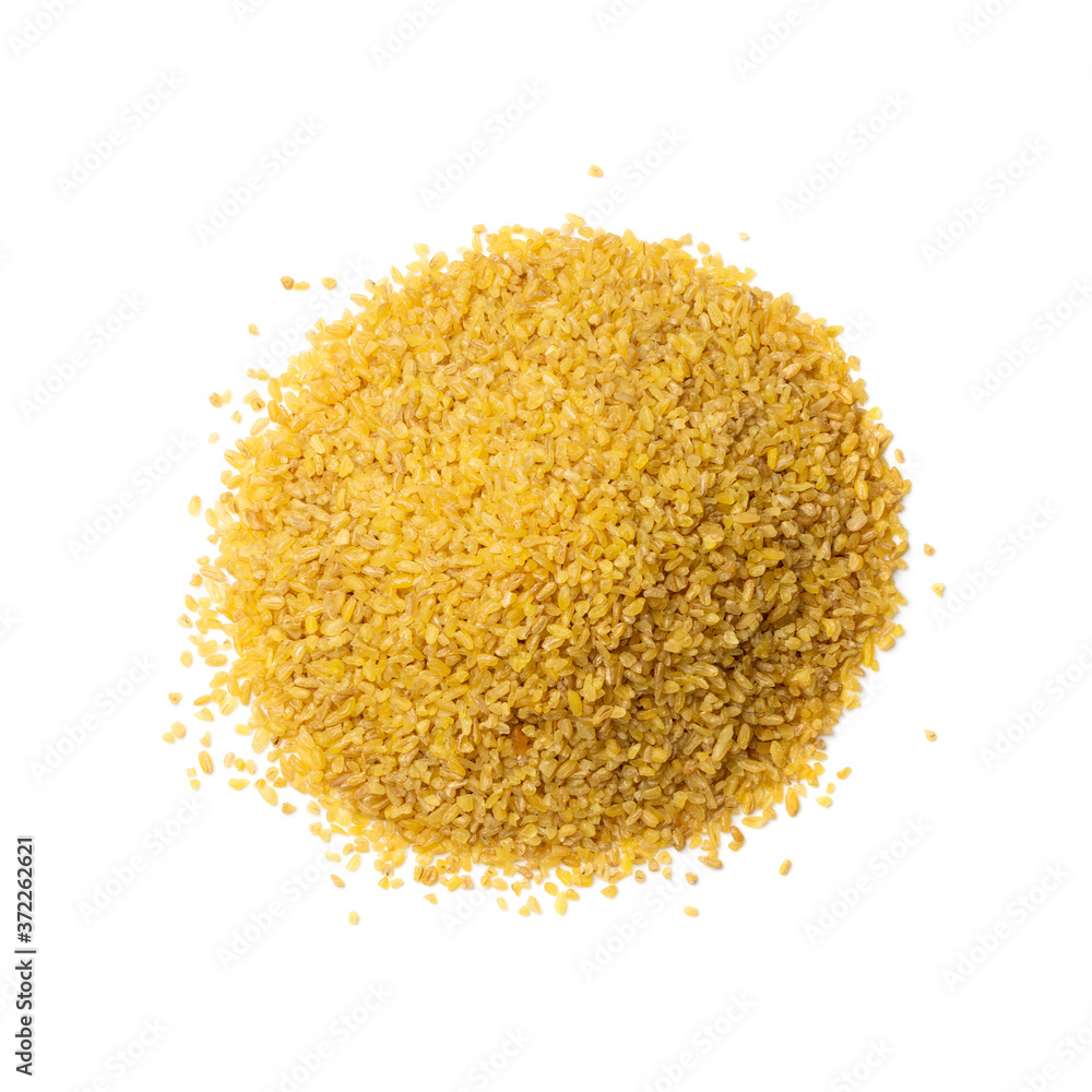 Bulgur, Bulgour or Bulghur Heap Isolated on White Background Bulgur, Bulgour or Bulghur Heap Isolated on White Background