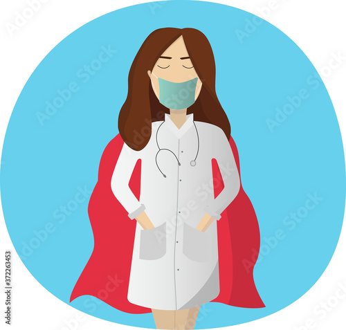 SuperMedico. SuperDoc. Doctor in the time of coronavirus. 