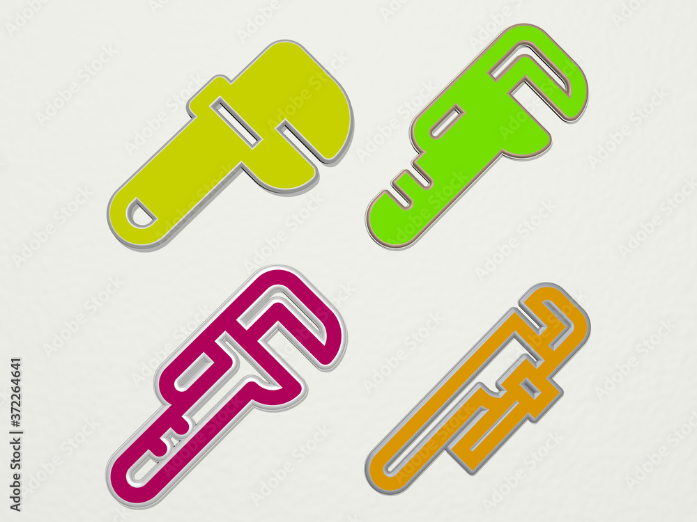 REPARATION 4 icons set, 3D illustration REPARATION 4 icons set, 3D illustration