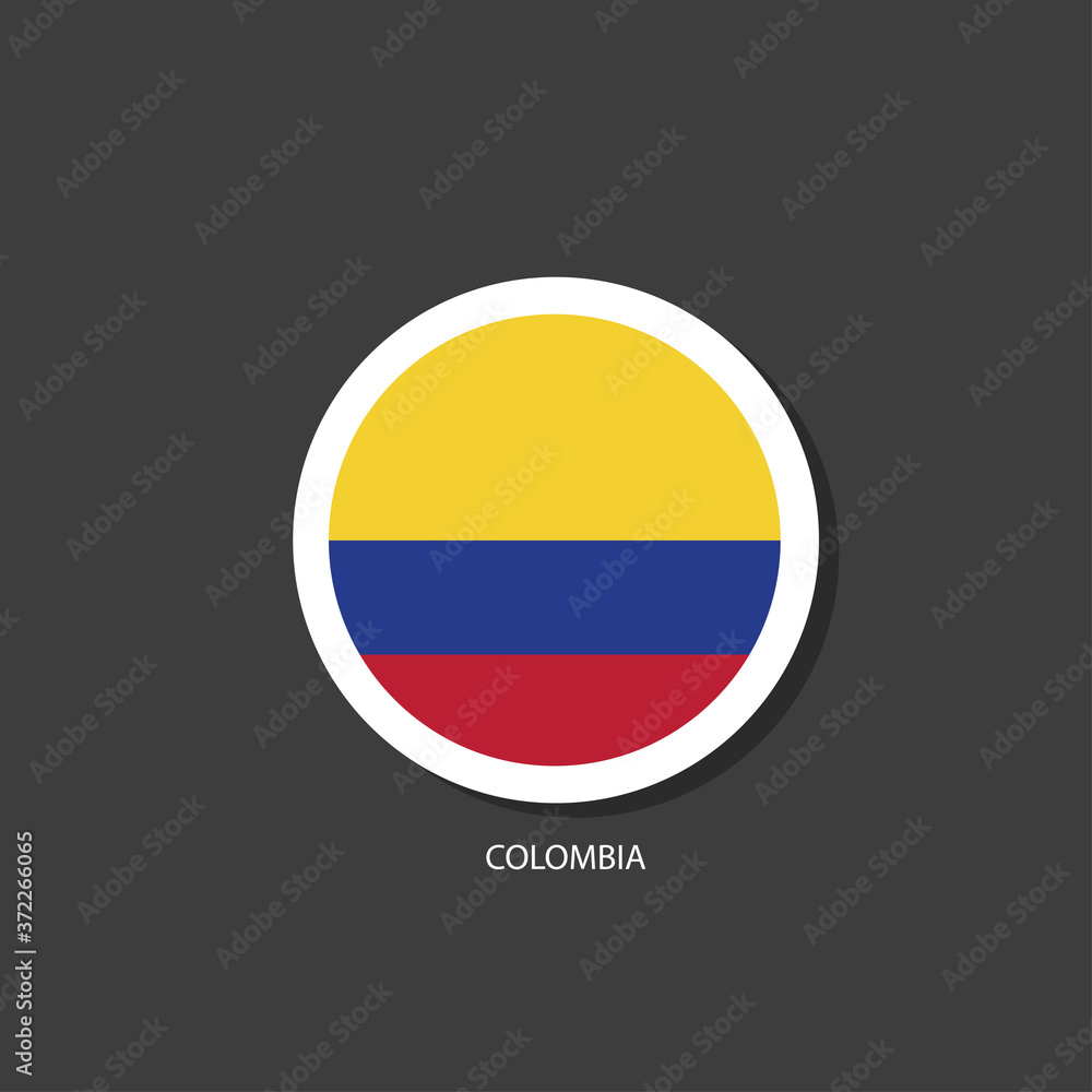 Fototapeta premium Colombia flag Vector circle with flags.