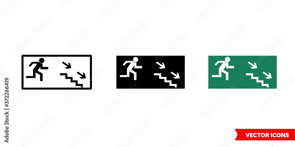 Escape symbols icon of 3 types color, black and white, outline ...