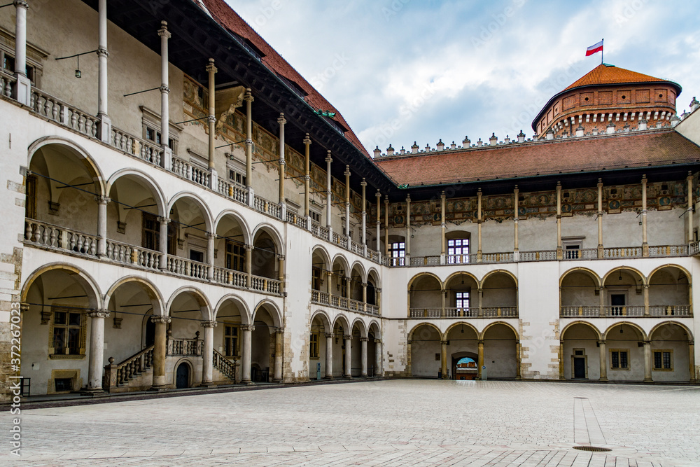 Main Court of the Wawel Royal Castle in Cracow - historical capital of Poland