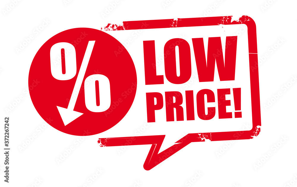Εκτύπωση καμβά stamp low price vector illustration