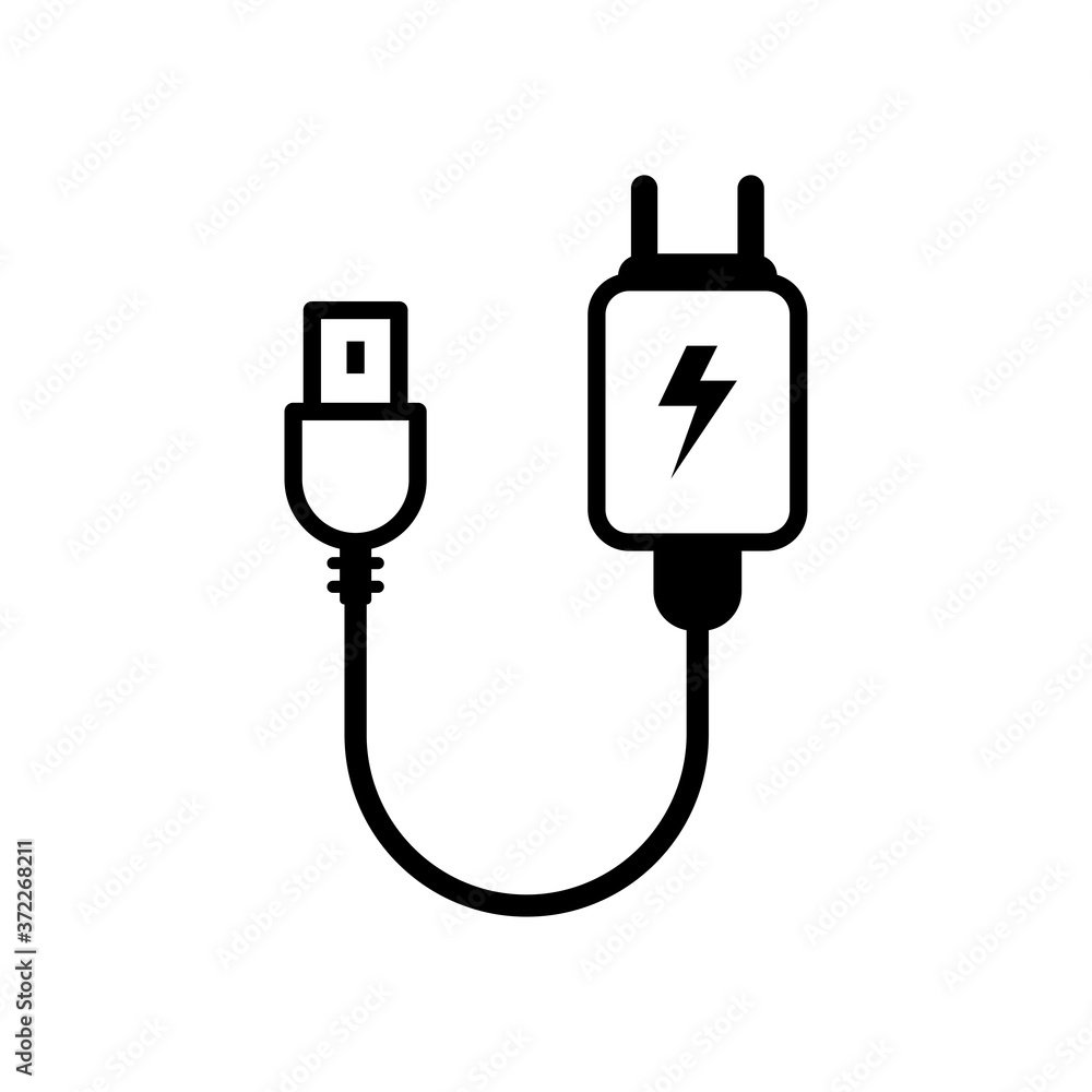 Charger, cable vector icon Charger, cable vector icon