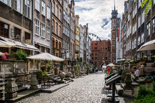 Famous Mariacka street in the City Center of Gdansk, Poland. Is one of the most notable tourist attractions in Gdansk