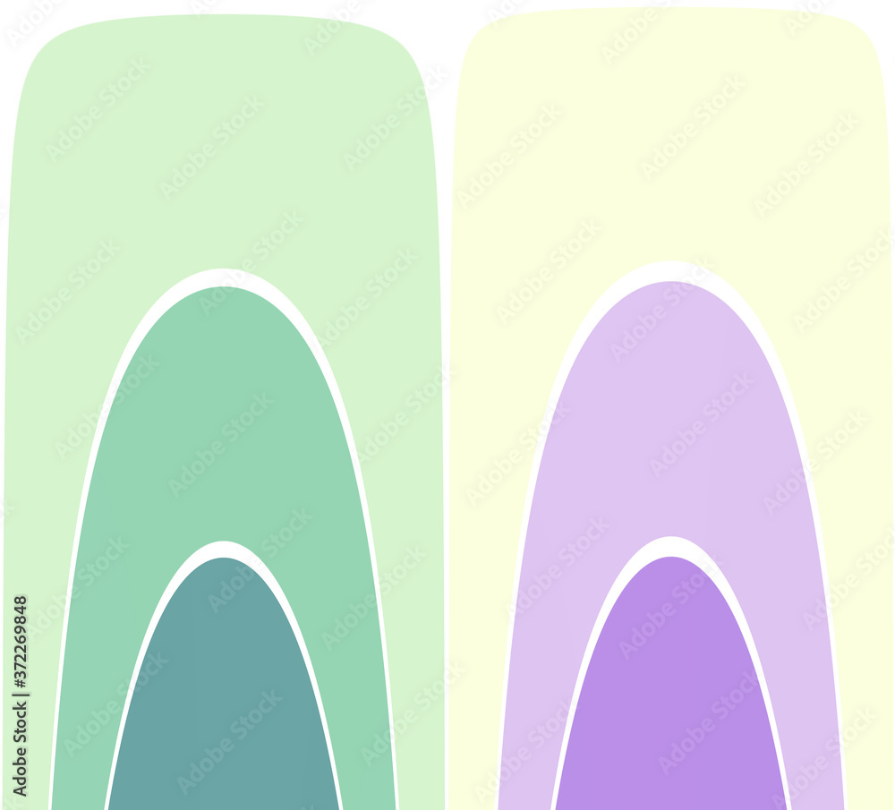 Pastel green yellow violet colors in abstract geometric pattern colorful scheme. Oval curves in fresh light spring color combination, fashion lilac mint turquoise trend. For backgrounds and printing. Pastel green yellow violet colors in abstract geometric pattern colorful scheme. Oval curves in fresh light spring color combination, fashion lilac mint turquoise trend. For backgrounds and printing.