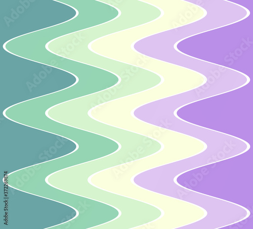 Pastel violet green yellow colors in abstract geometric pattern colorful scheme. Wavy curves in fresh light spring color combination  fashion lilac mint turquoise trend. For backgrounds and printing
