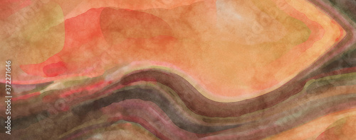 Modern painting of soothing brush strokes resembling alcohol inks. Watercolor abstract painting with pastel colors for poster, wall art, banner, card, book cover or packaging.