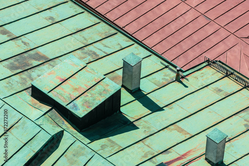 Abstract architectural background with metal roofs