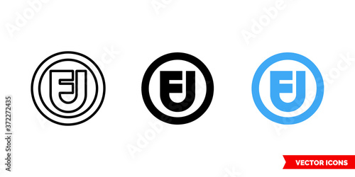 Fair use symbol icon of 3 types color, black and white, outline. Isolated vector sign symbol.