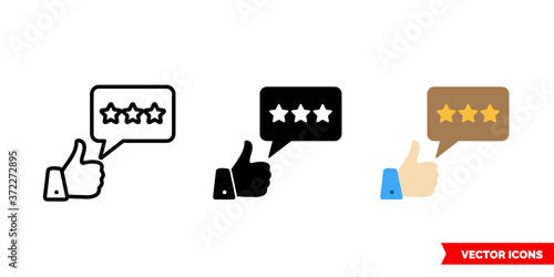 Feedback icon of 3 types color, black and white, outline. Isolated vector sign symbol.