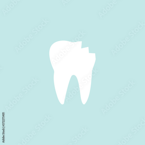Tooth cracked decay icon. Broken teeth dental vector illustration
