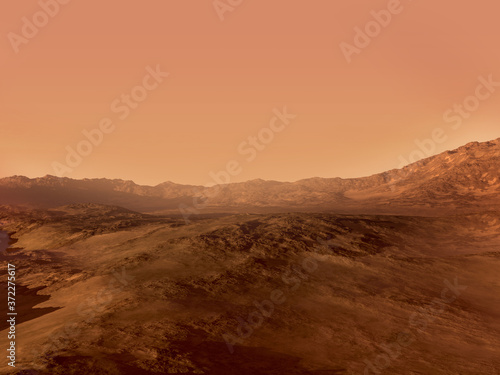 Mars landscape with a red rocky terrain © 3000ad