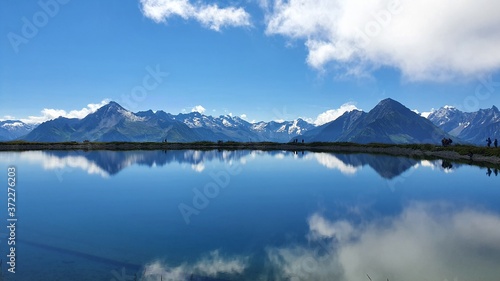 mountain lake reflection
