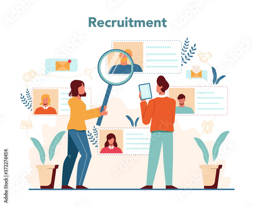 Human resources manager concept. Idea of recruitment and job