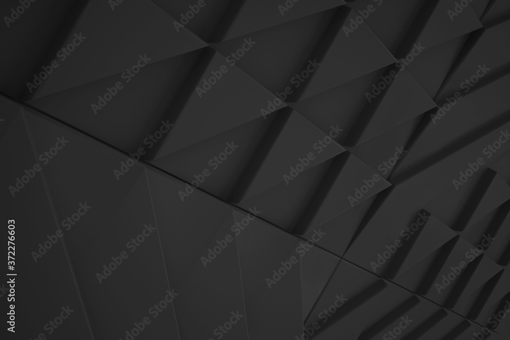 Obraz premium Geometrical shapes background. Black and white minimalist tech wall. Abstract 3D backdrop.