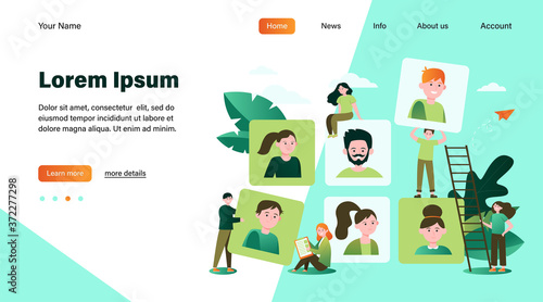 Talent choice concept. Employers looking for candidates for job interview. Managers working with customers. Vector illustration for recruit agency, career, audience topics