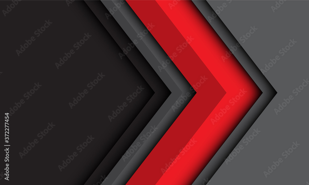 Abstract red grey arrow direction with dark blank space design modern ...