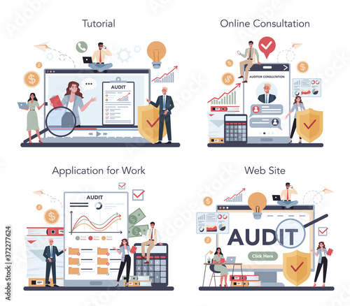 Audit online service or platform set. Business operation research