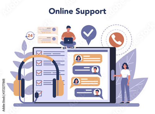 Call center or online technical support online service or platform.