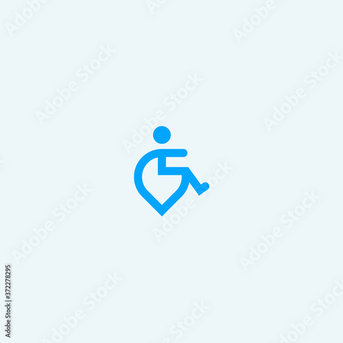abstract wheelchair logo. wheelchair icon