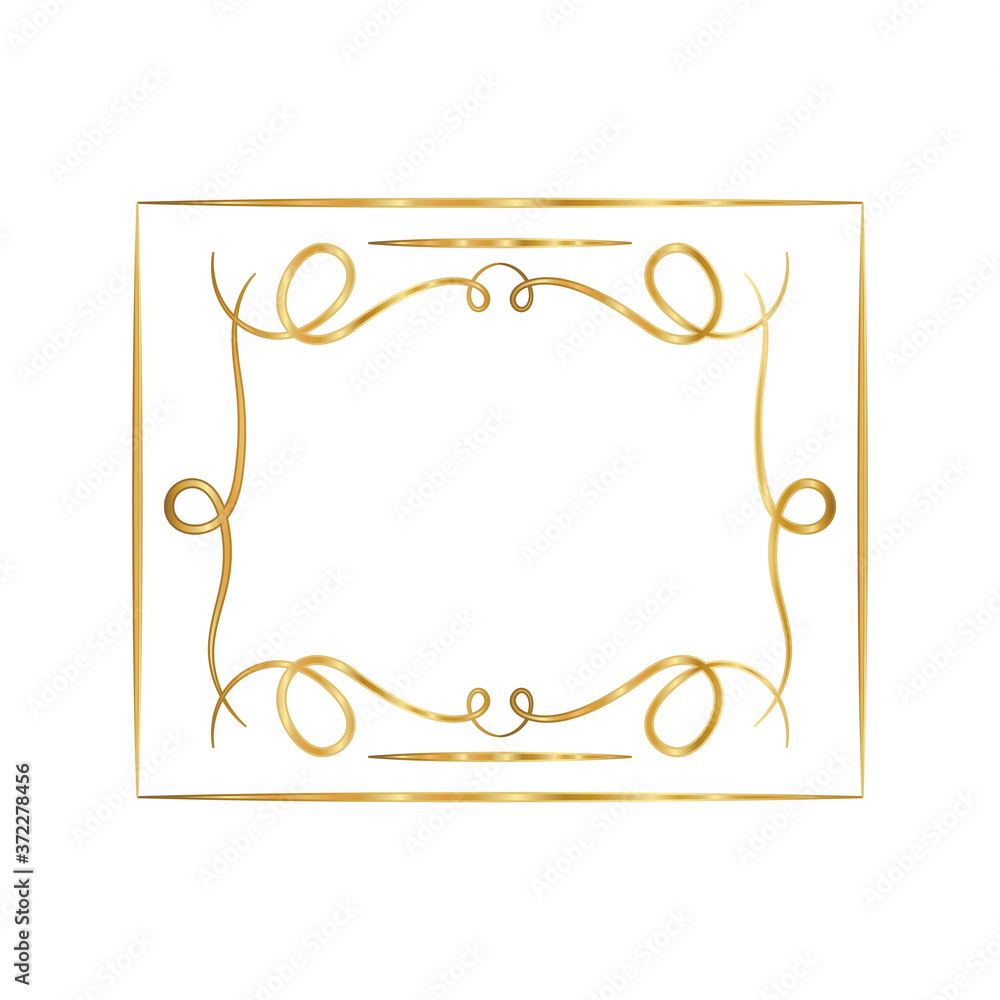 gold ornament frame with curves design of Decorative element theme Vector illustration gold ornament frame with curves design of Decorative element theme Vector illustration