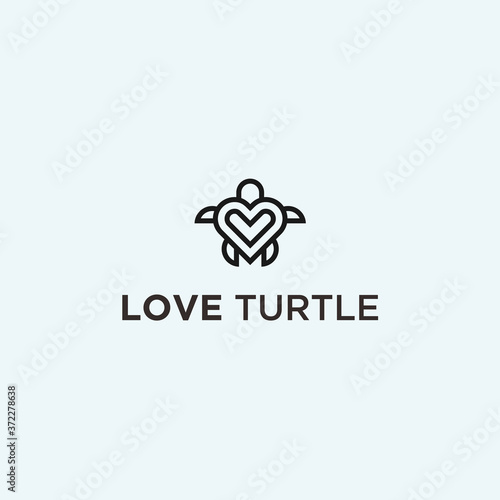 abstract turtle logo. love icon