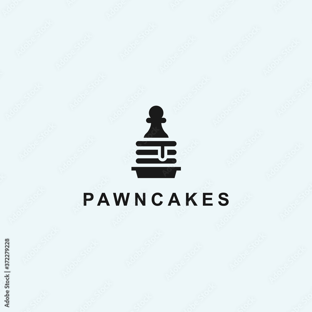 abstract cake logo. pawn icon