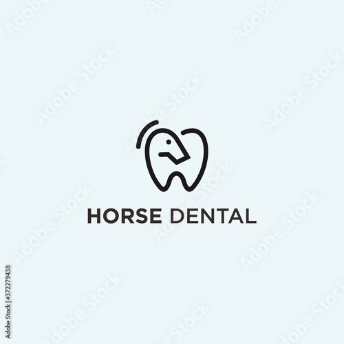 abstract horse logo. dental icon