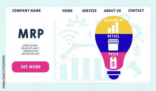 Vector website design template . MRP  - maximum retail price illustration for website banner, marketing materials, business presentation, online advertising.