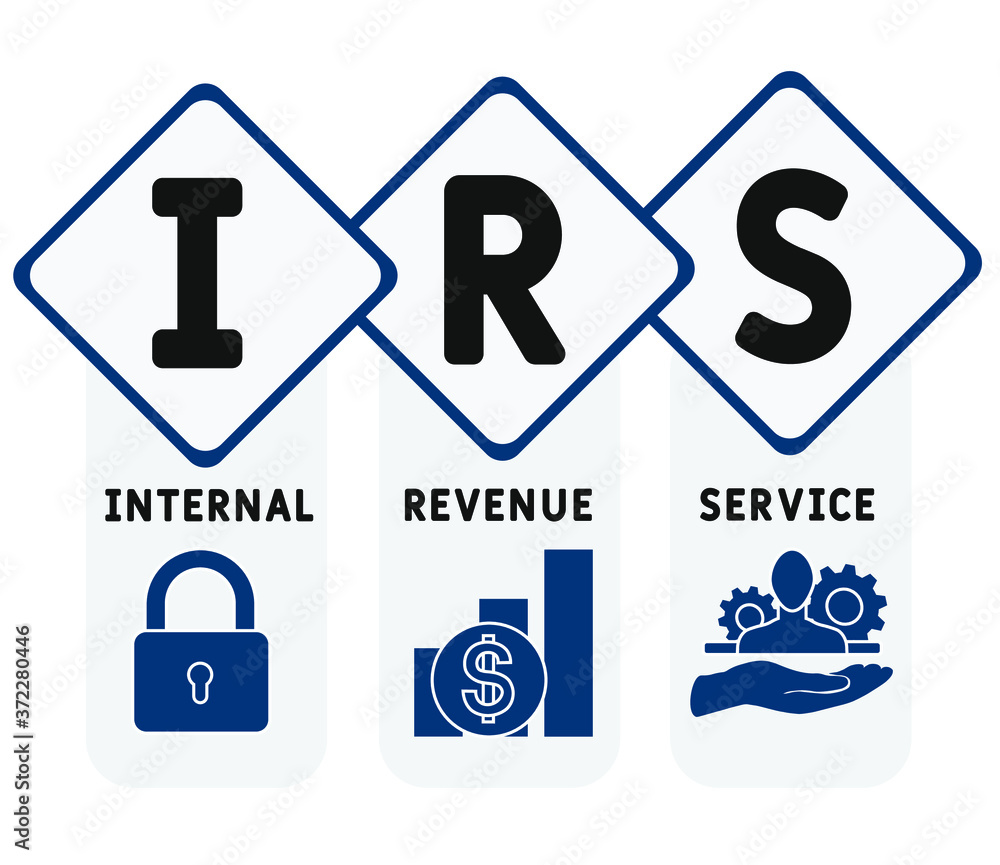 IRS - internal revenue service. acronym business concept. vector illustration concept with keywords and icons. lettering illustration with icons for web banner, flyer, landing page, presentation IRS - internal revenue service. acronym business concept. vector illustration concept with keywords and icons. lettering illustration with icons for web banner, flyer, landing page, presentation
