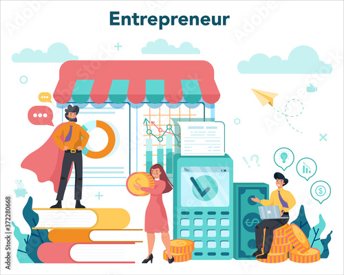 Enterpreneur concept. Idea of lucrative business, strategy