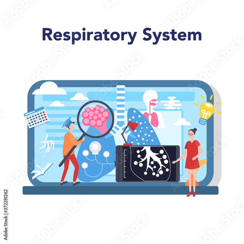 Anatomy education online service or platform. Internal human organ