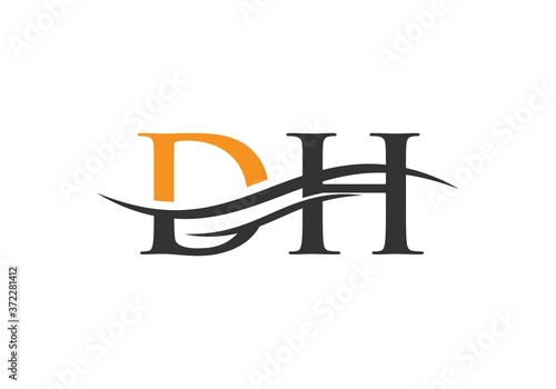 Creative Letter DH Logo Vector Template. DH Letter Linked Logo for business and company identity.